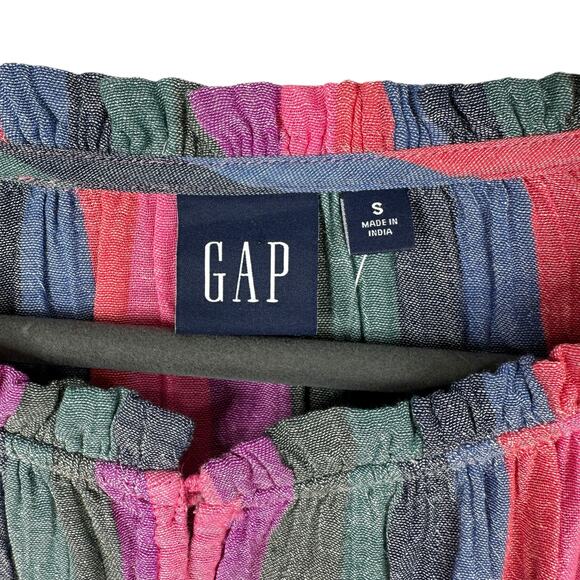 GAP Top Blouse Womens Size Small Striped Cotton Casual Colorful Business NEW - Picture 2 of 6